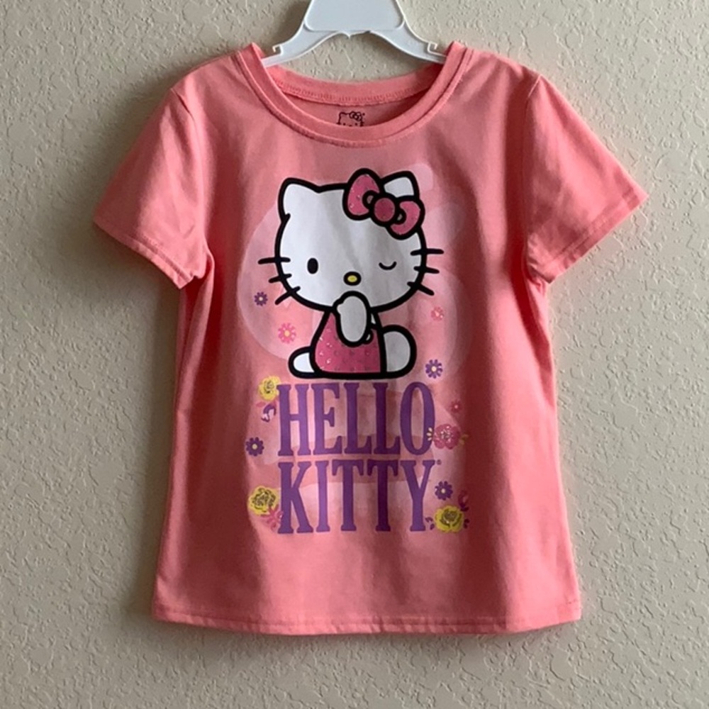 Hello Kitty Pink Short Sleeve Tee with Playful Graphics